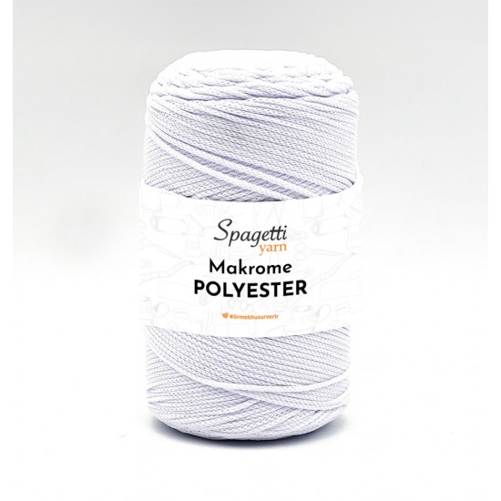 Polyester Makrome 2mm 250g Beyaz El Örgü İpliği