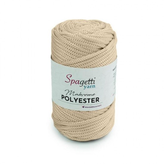 Polyester Makrome 4mm 250g Bej El Örgü İpliği