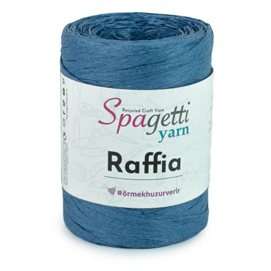 Raffia Kot Mavi El Örgü İpliği