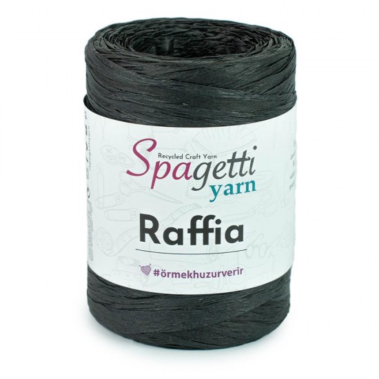 Raffia Siyah El Örgü İpliği