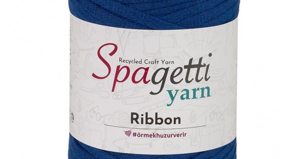 Spagettiyarn Ribbon Yarn, Blue - 5 - Hobiumyarns