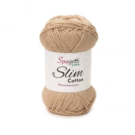 Slim Cotton Bej El Örgü İpliği
