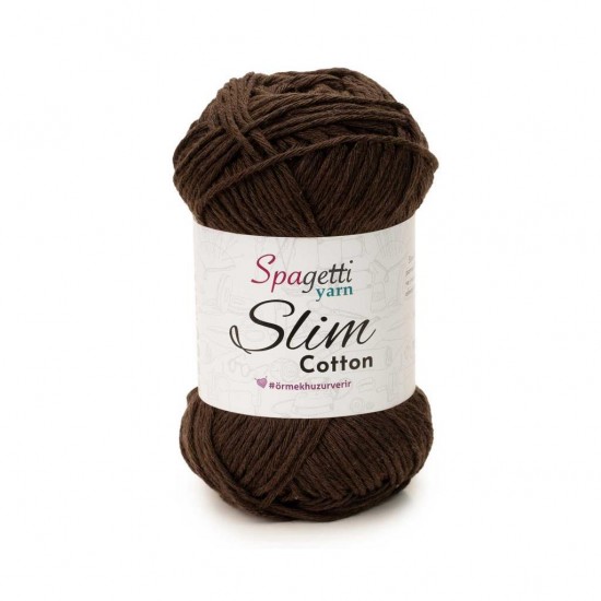 Slim Cotton Kahve El Örgü İpliği