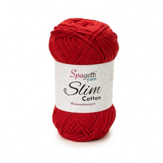 Slim Cotton Kırmızı El Örgü İpliği