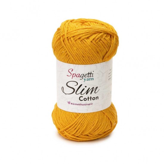 Slim Cotton Sarı El Örgü İpliği