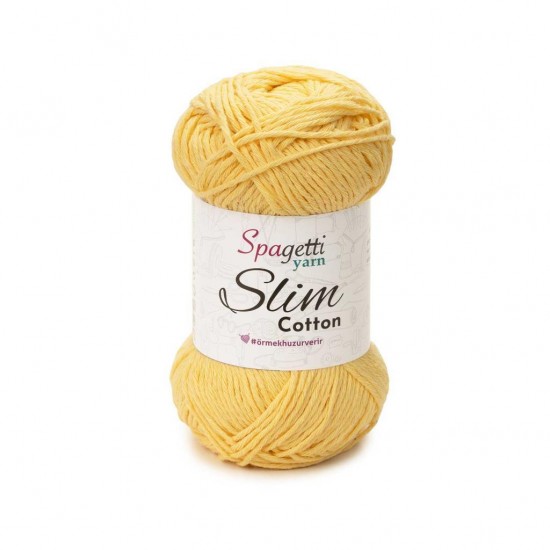 Slim Cotton Soft Sarı El Örgü İpliği