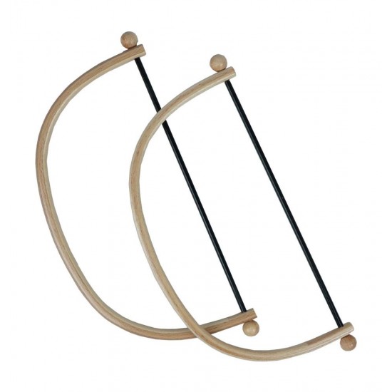 Metal Detaylı Ahşap Çanta Sapı 21cm